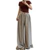 Calça Preguiçosa e Relaxada, Calça Casual Solta Estilo Bf Preguiçoso para Mulheres, Nova Calça Wide-Leg de Bolinhas Comprimento Total Outono 2025
