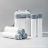 Sacos de Lixo Brancos com Cordão para Uso Doméstico, Sacos Espessados com Forte Capacidade de Carga, Sacos de Lixo Portáteis, Sacos de Lixo Domésticos Espessados