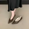 Zapatos de Mujer Chuyuji Estilo Retro Francés Punta Fina Tacón Bajo Sin Cordones Modelo Nuevo 2026 para el Trabajo, Sencillos y Versátiles
