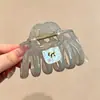 Pinza para el cabello de tamaño mediano de lunares blancos y negros estilo francés, diseñada para la parte trasera de la cabeza, un accesorio para el cabello nuevo y elegante con un aspecto sofisticado y con estilo