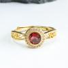 Anillo de Garnet Rojo Vino Natural Guan Yu Anillo de Piedra Cristal para Mujer Fábrica Mayorista Dropshipping S3080102