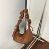 Bolso tote casual plisado estilo coreano, bolsa tipo dumpling, nuevo modelo verano 2026, elegante, vintage, simple, moderno, bolso de hombro