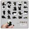 20 piezas de pegatinas magnéticas suaves originales para refrigerador Gato Negro estilo B, con lindos diseños de animales y gatos de dibujos animados, impermeables y adecuadas para fines decorativos