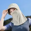 Sombrero con protección solar para el cuello, protector solar de cara completa, para recoger té, niños y niñas, protección UV, máscara para montar al aire libre, sombrero de sol de verano