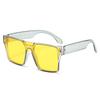 Óculos de Sol Unissex Personalizados Transfronteiriços Lentes Únicas Letra Feng Armação Grande para Homens, Óculos de Sol Europeus e Americanos à Prova de Vento Tiktok e Xiaohongshu