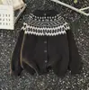 Novo Cardigã de Tricô Jacquard Fair Isle Masculino Outono e Inverno, Suéter de Corte Amplo e Casual, Jaqueta Quente Estilo Coreano, Tendência