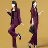 Peça Única/Conjunto Primavera 2025 Novo Slim Fit Elegante da Moda Calça Bootcut Slim Profissional Conjunto de Duas Peças para Mulheres