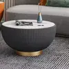 Mesa de café redonda de piedra, Lujo ligero, estilo italiano moderno, minimalista para apartamentos pequeños, uso doméstico, combinación moderna y creativa