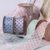 Cinta Estampada de Hilo de Seda Nieve Flores Pequeñas Cinta Floral DIY Flor Regalo Empaque de Pastel Lazo Accesorios para el Cabello Accesorios para Bolsas