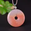 Flor de Melocotón Natural Donut Relleno Manzana Nube Auspiciosa Candado Colgante de Jade Anillo de Paz Colgante Suministro en Vivo Suministro de Comercio Exterior