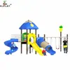 Escorregador combinado infantil para exterior, equipamento de playground para creche comunitária, escorregador de plástico com balanço, brinquedo grande