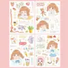 Pegatinas para Manual de Niños, Pegatinas de Personajes de Dibujos Animados Estilo Antiguo, Pegatinas Impermeables para Niñas, Pegatinas Decorativas para Diario de Vitalidad en Stock