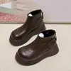 Botas Martin cálidas con suela gruesa y forro de felpa para mujer, nuevo modelo otoño/invierno 2026, plataforma con suela de punta ancha, botas de algodón versátiles para personas menudas