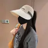 Gorra para Mujer con Parte Superior Vacía Protección Solar Sombrilla Sombrero Circunferencia de Cabeza Grande Resaltando la Cara Cola de Caballo Pequeña Popular en Internet Exterior Mujeres