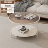 Simples moderno pequeno apartamento mesa de centro redonda nórdica Changhong vidro casa sala de estar criativa dupla camada de pedra placa de centro