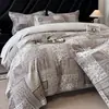 Algodón Agradable para la Piel Jacquard Tejido de Color Juego de Cama de Cuatro Piezas Funda de Edredón de Algodón Puro Funda de Almohada Sábana Plana Sábana Ajustable Juego Doble para el Hogar de Cuatro Estaciones