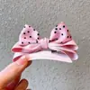 Grampo de Cabelo Feminino Novo Retro Poá Color Block Laço, Elegante e High-End Tecido Laço Estéreo Top Clip Acessório de Cabelo