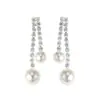 Brincos Longos de Franja com Pérolas Doces Estilo Retro Francês em Prata S925, com um Toque de Luxo Leve e de Alta Qualidade, Brincos Únicos para Mulheres