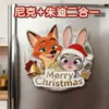 Colgante Plano Acrílico 2D de Zootopia Adorno de Bendición de Año Nuevo Llavero de Pareja Nick y Judy para San Valentín