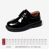 Snafi niños capa superior de cuero piel de vaca zapatos negros de estudiante zapatos de vestir de rendimiento zapatos británicos de suela blanda para niños