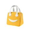 Bolsa para Lonchera de Poliéster y Papel de Aluminio con Cara Sonriente, Bolsa Portátil para Bento, Bolsa Térmica para Cerveza y Mariscos, Bolsa de Hielo, Bolsa Portátil para Picnic al Aire Libre