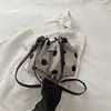 Bolsa Cubo de Cordón Estilo Coreano de Lunares 2026 Decoración de Cadena Mini Bolso de Mano Pequeño Bolso Fresco Versátil de Hombro Cruzado