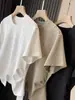 Camiseta Treasure~Diseño Plisado Frito del Rey, Aspecto Adelgazante en la Cintura, Diseño de Abertura Frontal, Aspecto Adelgazante y Camiseta Versátil de Cuello Redondo de Manga Corta para Mujer