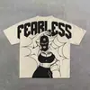 Punk Europeu e Americano Edição Grande Impresso T-Shirt Y2K Estilo Hip Hop Masculino T-Shirt Mascarado Menina Gótico Manga Curta Top