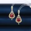 Aretes Colgantes de Aguja de Plata s925 en Forma de Gota Aretes Micro-incrustados de Zirconia Moda de Lujo Ligero Combinación para Todo Uso Forma de Cara Modificada Aretes de Colocación