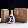Atacado um jin garrafa de vinho de cerâmica azul e branca jarra de vinho de alta qualidade garrafa de vinho antiga garrafa vazia para vinho branco 500ml Jingdezhen