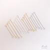 Acero de Titanio Color Dorado 14K Relleno Color Duradero Doble Extremo Aguja en Forma de 9 Chapada en Plata Pura Varilla de Conexión de Acero Inoxidable 18K Material para Pendientes DIY Joyería