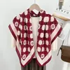 Lenço Xale Feminino Camélia 90cm Lenço Quadrado Grande Imitação de Caxemira Algodão e Linho Lenço Quadrado Primavera e Outono Lenço Versátil Peça de Roupa Externa