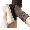 Calcetines Mujer Verano Finos Hilo de Algodón Puro Calcetines de Media Pantorrilla Sin Costuras Encaje Volante Calcetines Primavera y Otoño Beige Combinar con Birkenstocks
