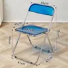 Mesa dobrável transparente acrílica vintage, estilo moderno e na moda, conjunto de mesa e cadeira portátil para varanda de casa, mesa de centro nórdica