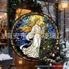 Ángel de Navidad Vitral Colgante Adorno Decoración de Vidrio para el Hogar Decoración de Ventana Atrapasoles para el Jardín