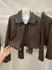 Jaqueta de Couro Casual Versátil Estilo Coreano Simples com Gola Lapela e Zíper para Mulheres Baixinhas, Peça de Outerwear Tendência Outono 2026