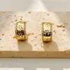 Pendientes Metálicos Brillantes en Forma de C de Alta Gama, Modernos y Versátiles, Accesorios Sencillos para el Trayecto al Trabajo