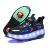 Zapatos con Ruedas Estilo Lego Personalizados con Ruedas Dobles Retráctiles de Un Solo Toque para Niñas, Patines Invisibles con Luces LED, Desmontables
