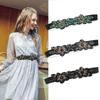 Cinturón Ancho Decorativo de Moda para Mujer con Incrustaciones de Flores y Pedrería Cinturón Versátil para Falda Accesorios Cintura Elástica