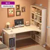 Escritorio para estudio en casa de estudiante, escritorio infantil con combinación de estantería, juego de escritorio y silla integrados, escritorio de escritura infantil simple para dormitorio