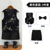 Traje de Chaleco de Estilo Chino Nuevo Traje Bordado para Niños Flor Vestido de Primer Año para Niños Vestido de Anfitrión para Actuación de Piano