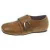 Elegante novo simples francês retrô cinto versátil interno aumento de altura 2026 raso 3cm mocassins sapatos pequenos de couro
