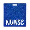 Crachá de identificação de médico e enfermeiro em acrílico com glitter crachá de identificação de nome crachá de hospital cartão de identificação de trabalho