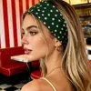 Faixa de cabeça elástica para yoga com poá transfronteiriça, faixa de cabeça de poá da moda para maquiagem, acessório de cabelo para esportes e fitness, faixa de cabelo que absorve o suor