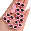 Acessórios para Óculos de Sol Coração Redondo de Acrílico Acessórios de Joias Artesanais DIY Brinquedo de Pelúcia Acessórios para Olhos de Boneca