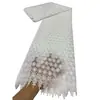Tejido de Encaje Bordado Floral Pequeño de Ancho Completo Soluble en Agua, Material de Guipur Hueco de Color Sólido para Ropa y Vestidos