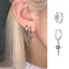 Diseño Dulce y Fresco, Pendientes Colgantes de Estrella de Ocho Puntas Asimétricos, Pendientes de Circonita Ligeramente Lujosos y de Alta Gama, Pendientes de Nicho y Versátiles