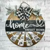 Yzm Produto Novo Transfronteiriço Home Sweet Home Pendente de Porta de Madeira 3D