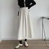 Falda de terciopelo de algodón, modelo otoño 2026, de cintura alta, adelgazante, línea A, bajo amplio, falda de paraguas, elegante, falda de longitud media