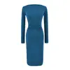 Ropa de mujer al por mayor estilo europeo y americano transfronterizo, nueva para principios de otoño, de un solo hombro, hombros descubiertos, ajustada, bodycon, vestido largo Rachel